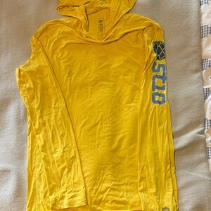 Stio Yellow Kids sun shirt hoodie upf 50 size 14